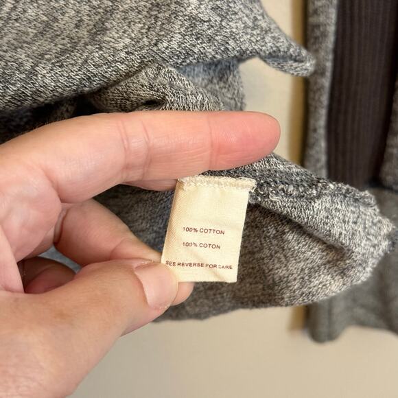 Free People Henley Snowflake Sweater Womens XS Gray Long Sleeve Knit Pullover - Picture 9 of 9